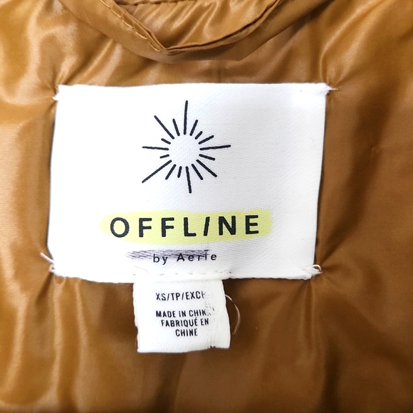 Aerie Mustard Brown Quilted Puffer with Yellow Accents - Picture 2 of 4